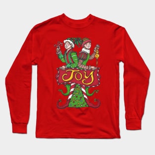 Joyous Holiday Elves Long Sleeve T-Shirt